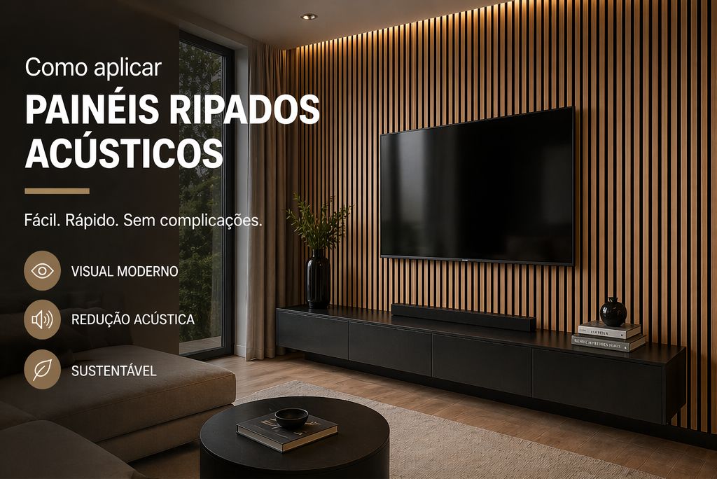 Como aplica Painéis Ripados Acústicos